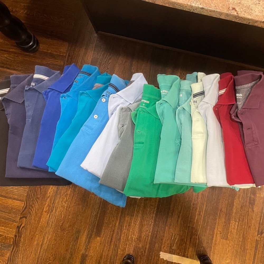 Mens Polo Shirts: Express - 16 polos in great condition! BULK PRICING